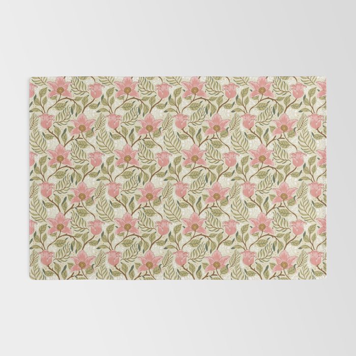 Spring Garden Flowers - Pink and Green Rug Gallery Image 2