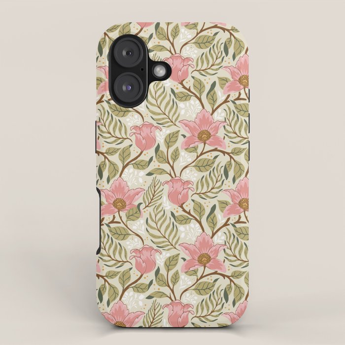 Spring Garden Flowers - Pink and Green iPhone Case Gallery Image 1