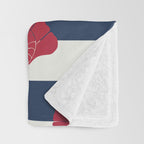 Red nautilus shell and navy stripes Throw Blanket Gallery Image 3