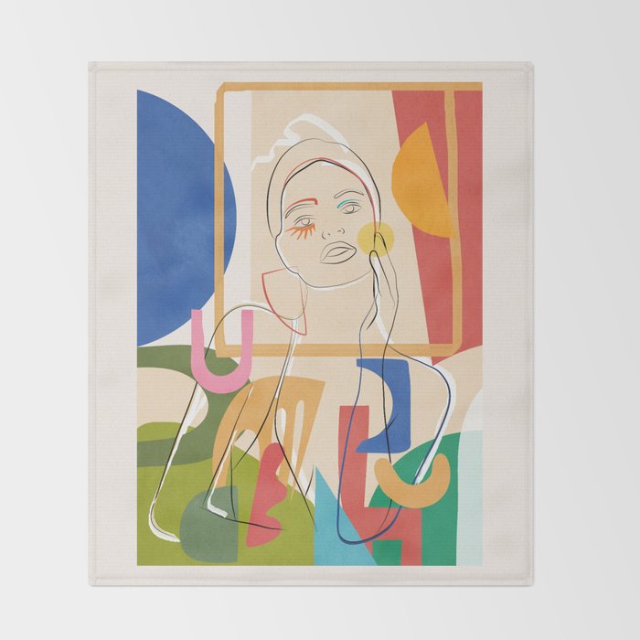 Abstract Woman 09 Throw Blanket Gallery Image 2