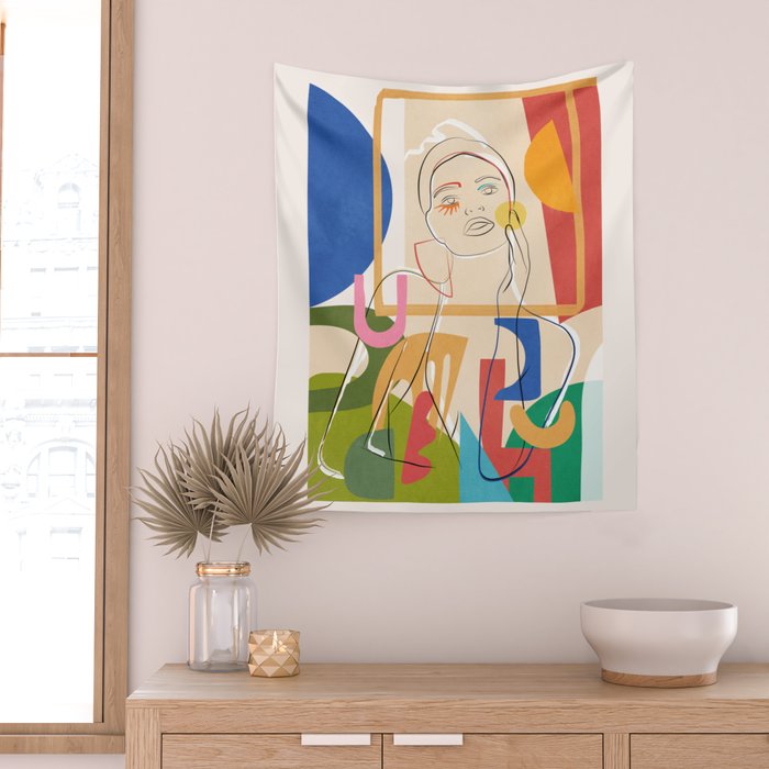 Abstract Woman 09 Wall Tapestry Gallery Image 2