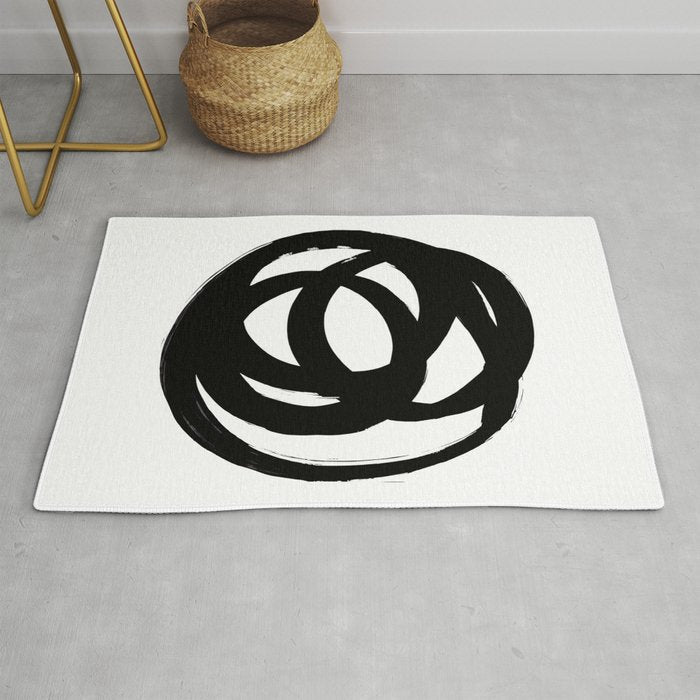 Ink Eye White Background Rug Gallery Image 1