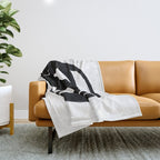 Ink Eye White Background Throw Blanket Gallery Image 1