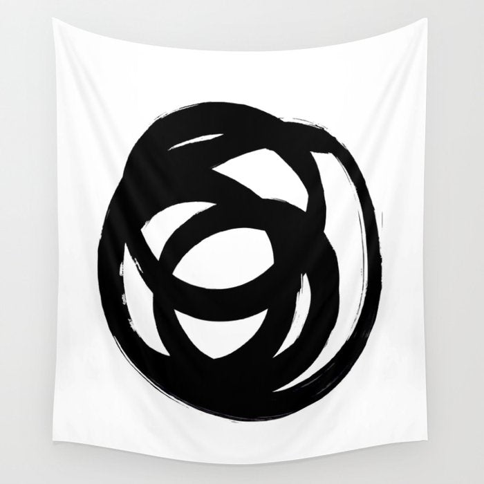 Ink Eye White Background Wall Tapestry Gallery Image 4