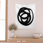 Ink Eye White Background Wall Tapestry Gallery Image 2