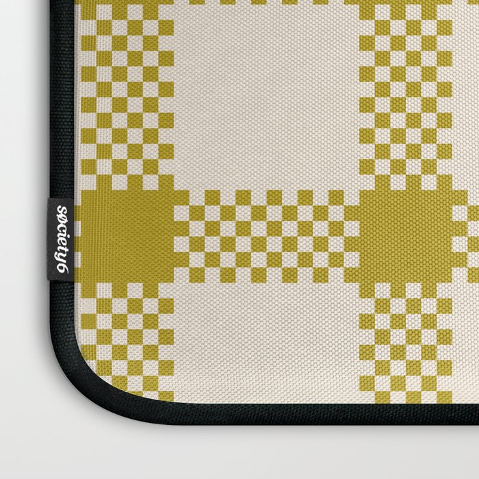 Antique Moss Check Grid Laptop Sleeve Gallery Image 3