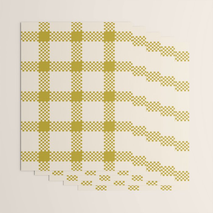 Antique Moss Check Grid Wrapping Paper Gallery Image 3