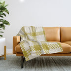 Antique Moss Check Grid Throw Blanket Gallery Image 1