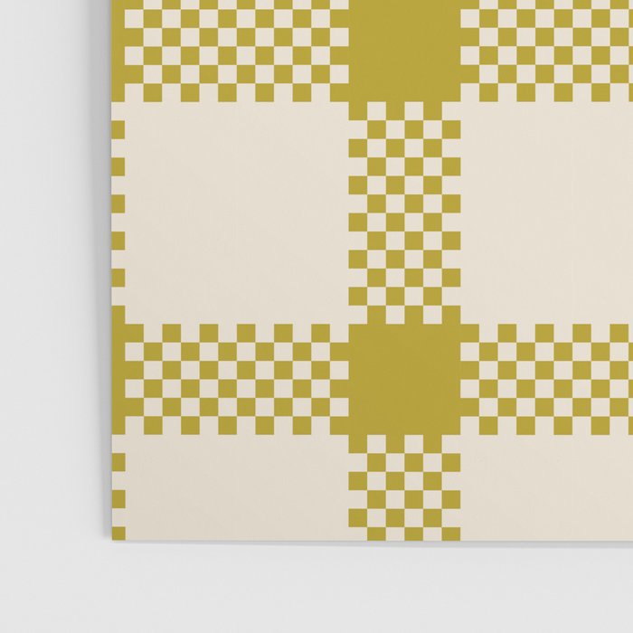 Antique Moss Check Grid Poster Gallery Image 3
