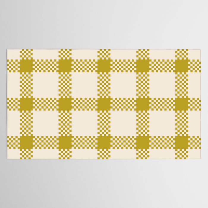 Antique Moss Check Grid Tablecloth Gallery Image 2