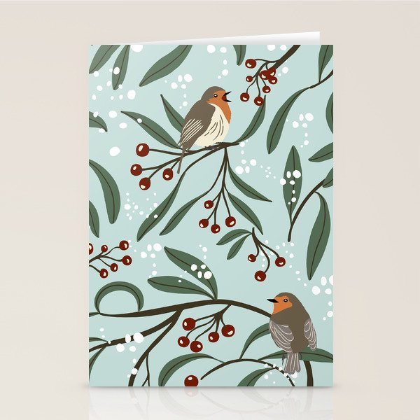 Christmas Robins Stationery Card Gallery Image 2