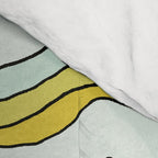 dolphin love flower power // retro surf art by surfy birdy Comforter Gallery Image 4