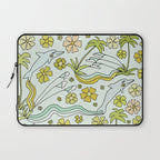 dolphin love flower power // retro surf art by surfy birdy Laptop Sleeve Gallery Image 1
