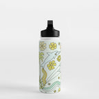 dolphin love flower power // retro surf art by surfy birdy Water Bottle Gallery Image 3