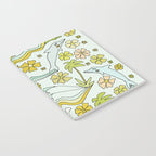 dolphin love flower power // retro surf art by surfy birdy Notebook Gallery Image 2