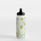 dolphin love flower power // retro surf art by surfy birdy Water Bottle Gallery Image 3