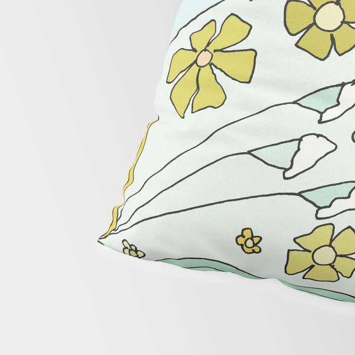 dolphin love flower power // retro surf art by surfy birdy Pillow Sham Gallery Image 4