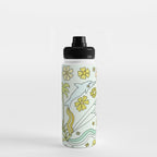 dolphin love flower power // retro surf art by surfy birdy Water Bottle Gallery Image 3