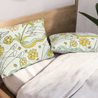 dolphin love flower power // retro surf art by surfy birdy Pillow Sham Gallery Image 2
