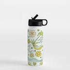 dolphin love flower power // retro surf art by surfy birdy Water Bottle Gallery Image 1