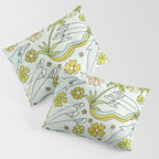 dolphin love flower power // retro surf art by surfy birdy Pillow Sham Gallery Image 3