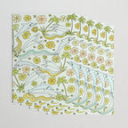 dolphin love flower power // retro surf art by surfy birdy Wrapping Paper Gallery Image 3