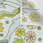 dolphin love flower power // retro surf art by surfy birdy Wall Tapestry Gallery Image 3