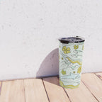 dolphin love flower power // retro surf art by surfy birdy Travel Mug Gallery Image 4