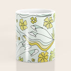 dolphin love flower power // retro surf art by surfy birdy Coffee Mug Gallery Image 4