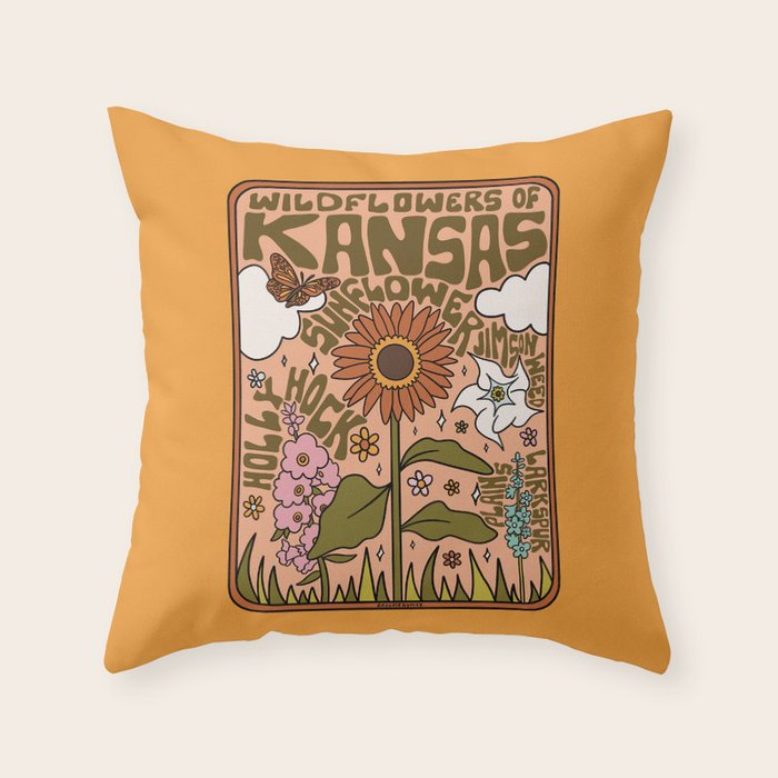 Kansas Wildflowers Throw Pillow Gallery Image 6