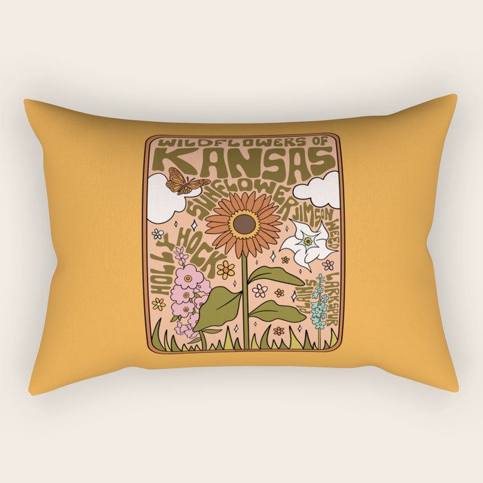 Kansas Wildflowers Rectangular Pillow Gallery Image 2
