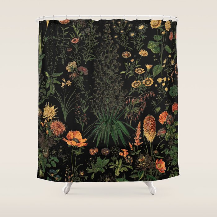 Exotic Midnight Floral Garden Shower Curtain Gallery Image 1