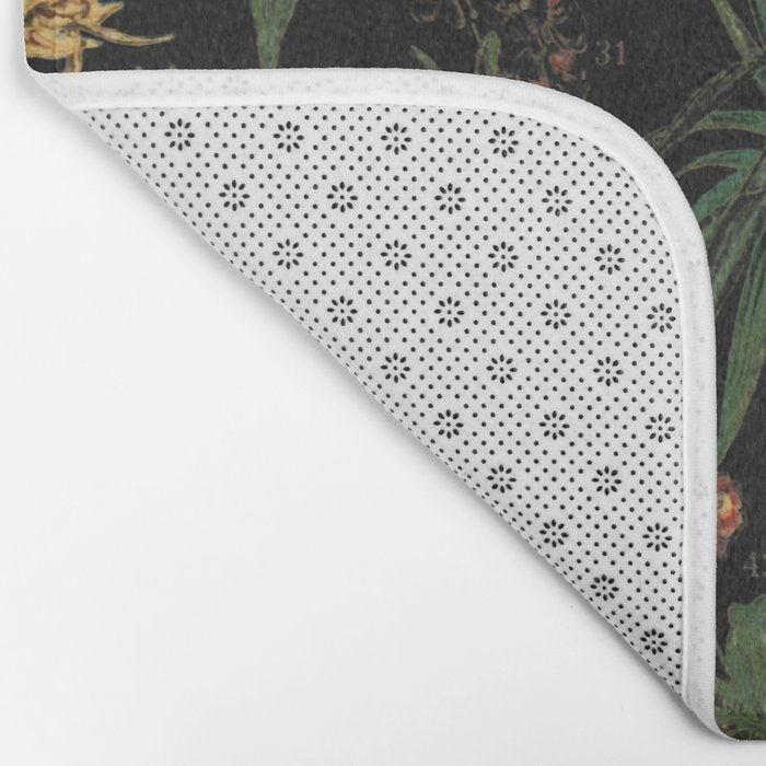 Exotic Midnight Floral Garden Bath Mat Gallery Image 2
