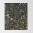 Exotic Midnight Floral Garden Throw Blanket Gallery Image 2