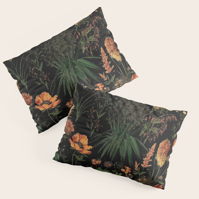 Exotic Midnight Floral Garden Pillow Sham Gallery Image 1
