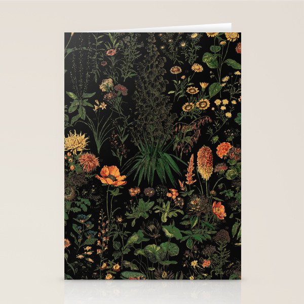 Exotic Midnight Floral Garden Stationery Card Gallery Image 1