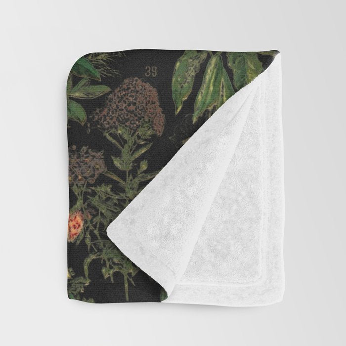Exotic Midnight Floral Garden Throw Blanket Gallery Image 3