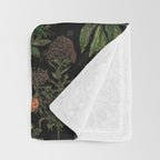 Exotic Midnight Floral Garden Throw Blanket Gallery Image 3