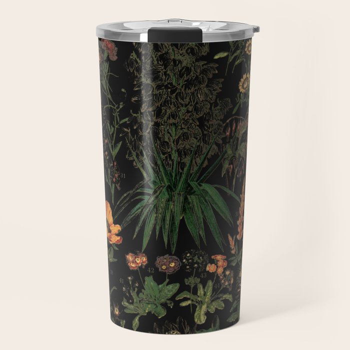 Exotic Midnight Floral Garden Travel Mug Gallery Image 1