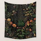 Exotic Midnight Floral Garden Wall Tapestry Gallery Image 4