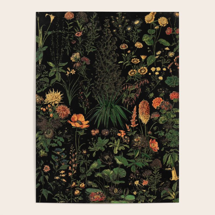 Exotic Midnight Floral Garden Poster Gallery Image 4