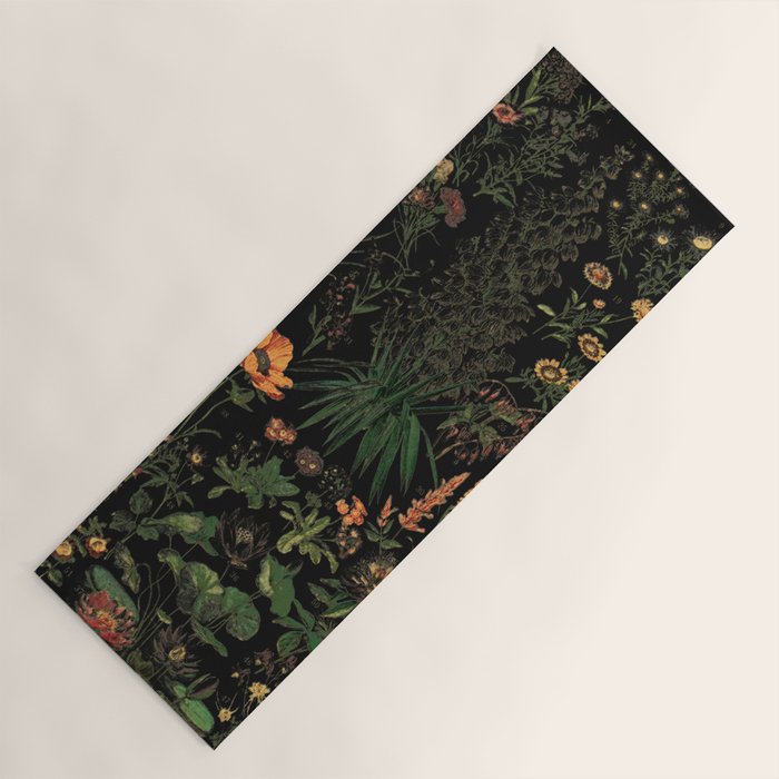 Exotic Midnight Floral Garden Yoga Mat Gallery Image 1