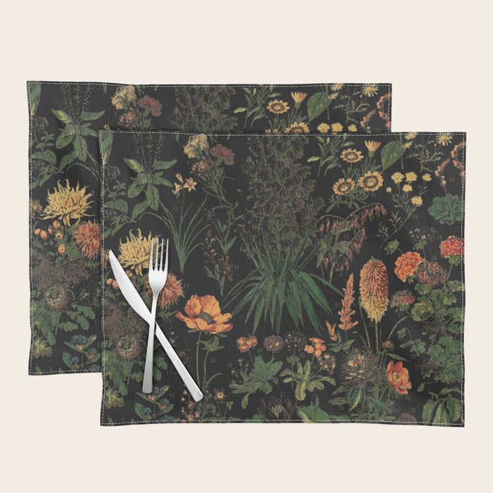 Exotic Midnight Floral Garden Placemat Gallery Image 1