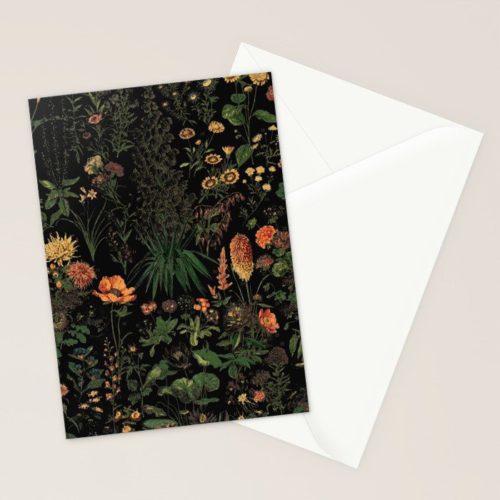 Exotic Midnight Floral Garden Stationery Card Gallery Image 2