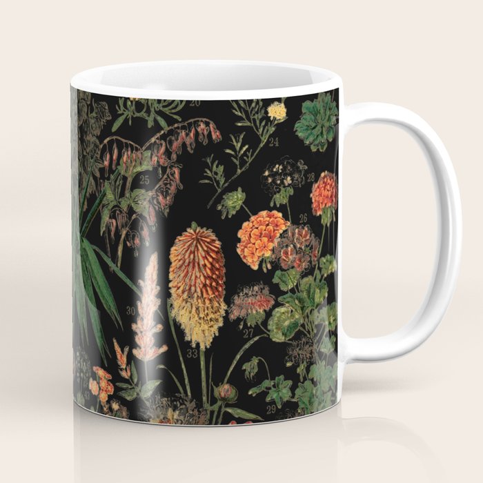 Exotic Midnight Floral Garden Coffee Mug Gallery Image 1