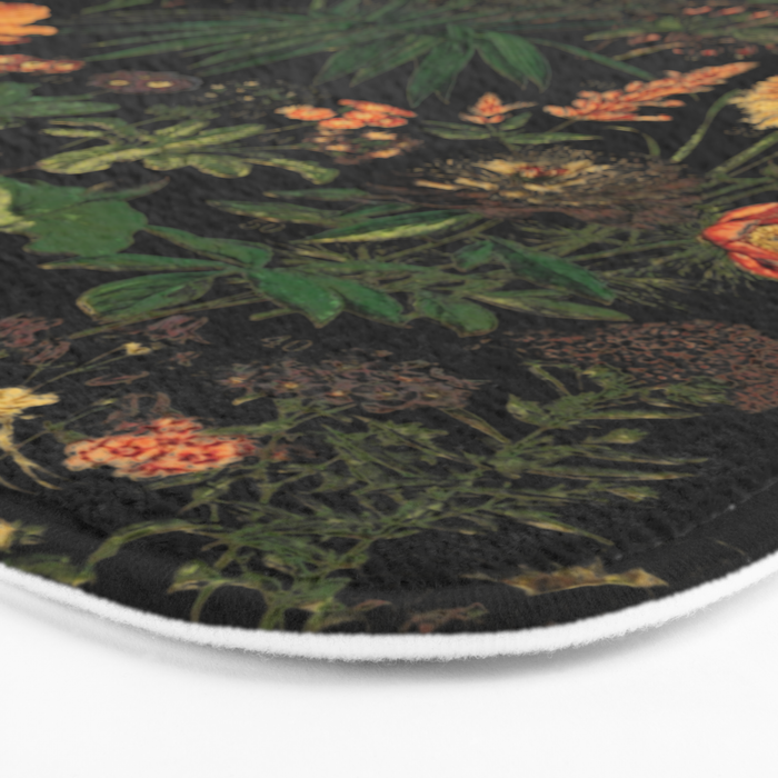 Exotic Midnight Floral Garden Bath Mat Gallery Image 3