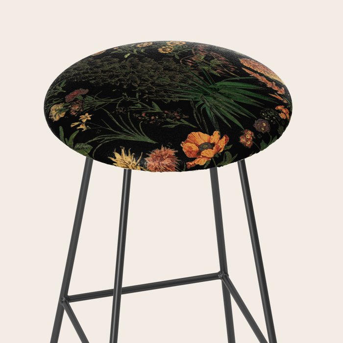 Exotic Midnight Floral Garden Stool Gallery Image 2