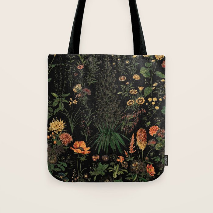 Exotic Midnight Floral Garden Tote Bag Gallery Image 1