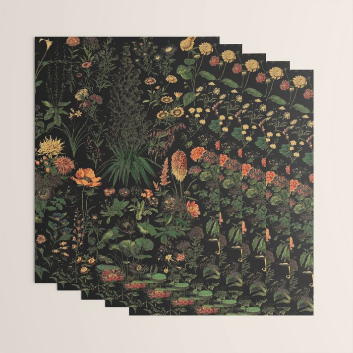 Exotic Midnight Floral Garden Wrapping Paper Gallery Image 3