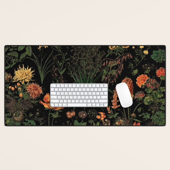 Exotic Midnight Floral Garden Desk Mat Gallery Image 1
